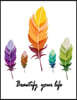 Beautify Your Life: Feathers on the White Cover Notebook Journal Diary, This Notebook Journal with 110 Pages (8.5 X 11) Inches, Graph 54pa