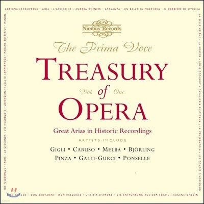 오페라 아리아 명연주 1집 (The Prima Voce Treasury of Opera, Volume 1 - Great Arias in Historic Recordings)