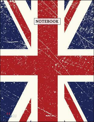 Notebook: Very British Union Jack Composition Book - UK Flag Patriotism &amp; Pride Small Squares Graph Paper (5 X 5) Journal Notebo