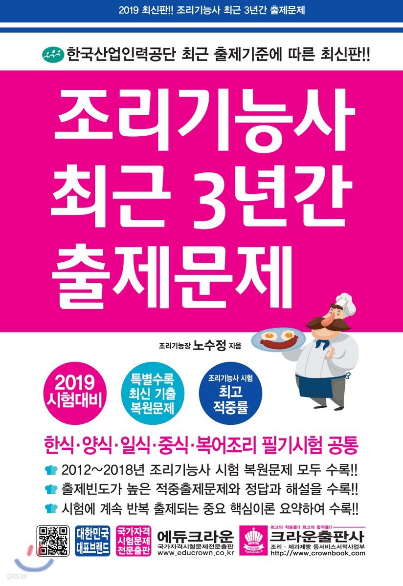 2019 조리기능사 시험 최근 3년간 출제문제