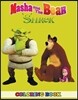 Masha and the Bear and Shrek Coloring Book: 2 in 1 Coloring Book for Kids and Adults, Activity Book, Great Starter Book for Children with Fun, Easy, a