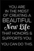 You Are in the Midst of Creating a Beautiful New Life That Honors & Supports You. You Can Do This.: 6x9 Notebook, Ruled, Valentine's Day Notebook, Mot
