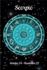 Zodiac Undated Weekly Planner - Scorpio October 24 - November 22: Teal Zodiac Wheel on Black Starry Sky Cover Personalized Organizer Calendar with Pag