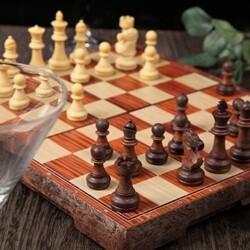 휴대용 접이식 고급 원목 자석 체스판
