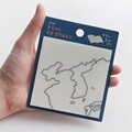 핑크풋2000 한국지도 투명 점착메모지