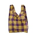 [바쿠백] 휴대용 장바구니 접이식 시장가방 Yellow Tartan