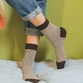 따뜻한 체크 양모양말 여성용 5개 세트 겨울양말