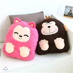 앙큼한 몽이 핑크 아리 USB 온열 발난로 풋워머 발난로쿠션 온열슬리퍼 사무실 거실 실내화 발방석 발워머