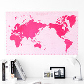 CHERRY PINK DOT WORLD MAP