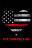 The Thin Red Line Heart: The Thin Red Line Heart Vintage Distressed American Flag Notebook Novelty Gift Blank Lined Travel Journal to Write in