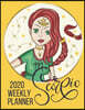 2020 Weekly Planner: Zodiac Signs and Symbols Artwork on cover of Minimalist Design Horizontal Weekly Productivity Planner Scorpio