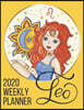 2020 Weekly Planner: Zodiac Signs and Symbols Artwork on cover of Minimalist Design Horizontal Weekly Productivity Planner Leo