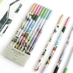 일러스트인 연필 8set