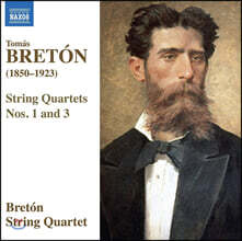 Breton String Quartet 토마스 브레톤: 현악사중주 1, 3번 (Tomas Breton: String Quartets No. 1, 3)