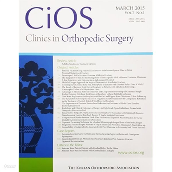 CiOS : Clinics in Orthopedic Surgery MARCH 2015 VOL.7 NO.1