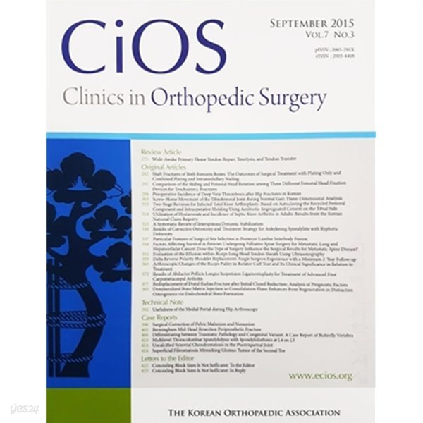 CiOS : Clinics in Orthopedic Surgery SEPTEMBER 2015 VOL.7 NO.3