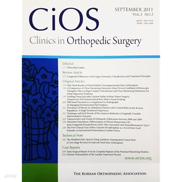 CiOS : Clinics in Orthopedic Surgery SEPTEMBER 2011 VOL.3 NO.3
