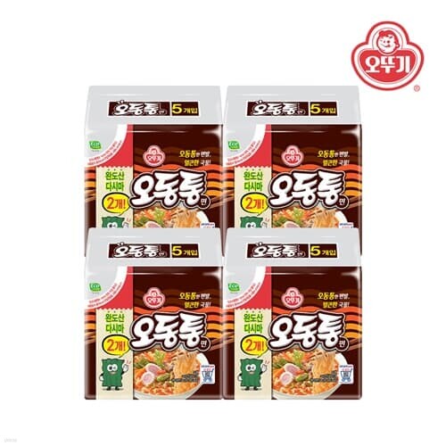 [오뚜기] 오동통면 얼큰한맛 멀티팩 (120gx5) x 4개/20봉