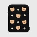 DOT FLOWER BEAR-BLACK(아이패드 파우치)