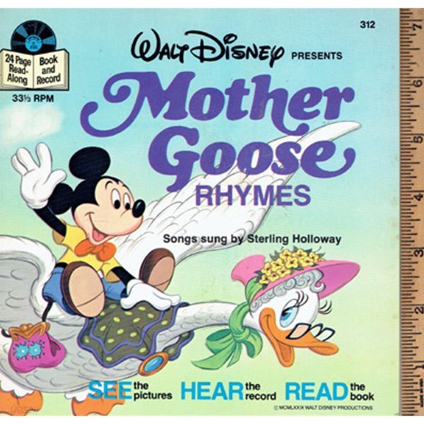 Walt Disney Presents Mother Goose Rhymes Songs Sung By Sterling Holloway 24 Page Read Along book 