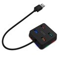 엑토 LED USB 3.0 4포트 무전원 멀티허브 HUB-38