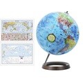 [맵소프트] 30cm 모던 원목 지구본 / 블루 키즈 지형 엔틱 골드 / 인테리어 고급 장식용 학습용