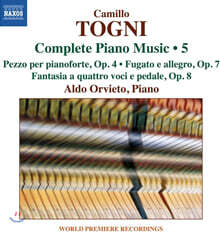 Aldo Orvieto 카밀로 토니: 피아노 작품 전곡 5집 (Camillo Togni: Complete Piano Music Vol.5)