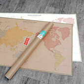World Tourist Map 2p Set(KRAFT + WHITE)