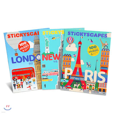 스티커 풍경 시리즈 런던, 파리, 뉴욕 세트