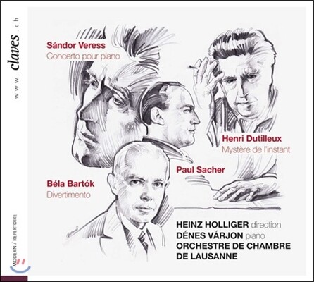 Denes Varjon 파울 자허 위촉 작품집 : 바르톡, 베레스, 뒤트와 (Bartok: Divertimento / Veress: Piano Concerto / Dutilleux: Mystere de l'instant)