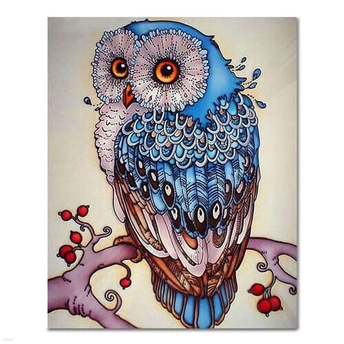DIY 페인팅 럭키블루부엉이 PA15 (40x50)