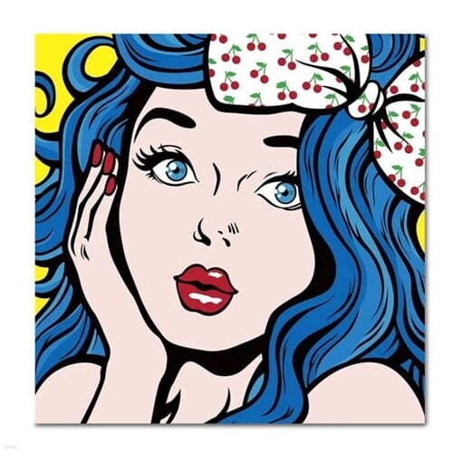 DIY 페인팅 큐트블루헤어걸 PE01 (25x25)