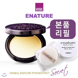 [무료배송/본품+리필]한불 이네이처 시크릿 파우더 팩트SPF21 PA++ 10%쿠폰+무료배송