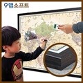 [맵소프트] 세계지도 소형 자석 고급 액자/ 블루, 엔틱, 지형, 어린이