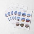 [메리필름] 가을 원형 9컷 스티커 5장 1set