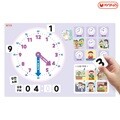 [자석나라] 자석이 붙는 시계 포스터 (40x60) /시계놀이/학습벽보/생활계획표/수학교구/자석놀이