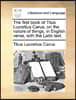 The First Book of Titus Lucretius Carus, on the Nature of Things, in English Verse, with the Latin Text.