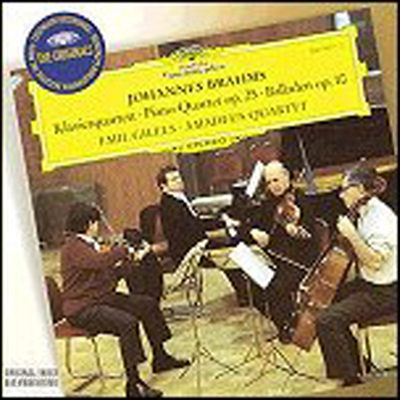 브람스 : 피아노 사중주 1번, 발라드 (Brahms : Quartets for Piano and Strings No.1 in G minor Op.25, Ballades for Piano Op.10/1 in D minor &#39;Edward&#39;)(CD) - Emil Gilels