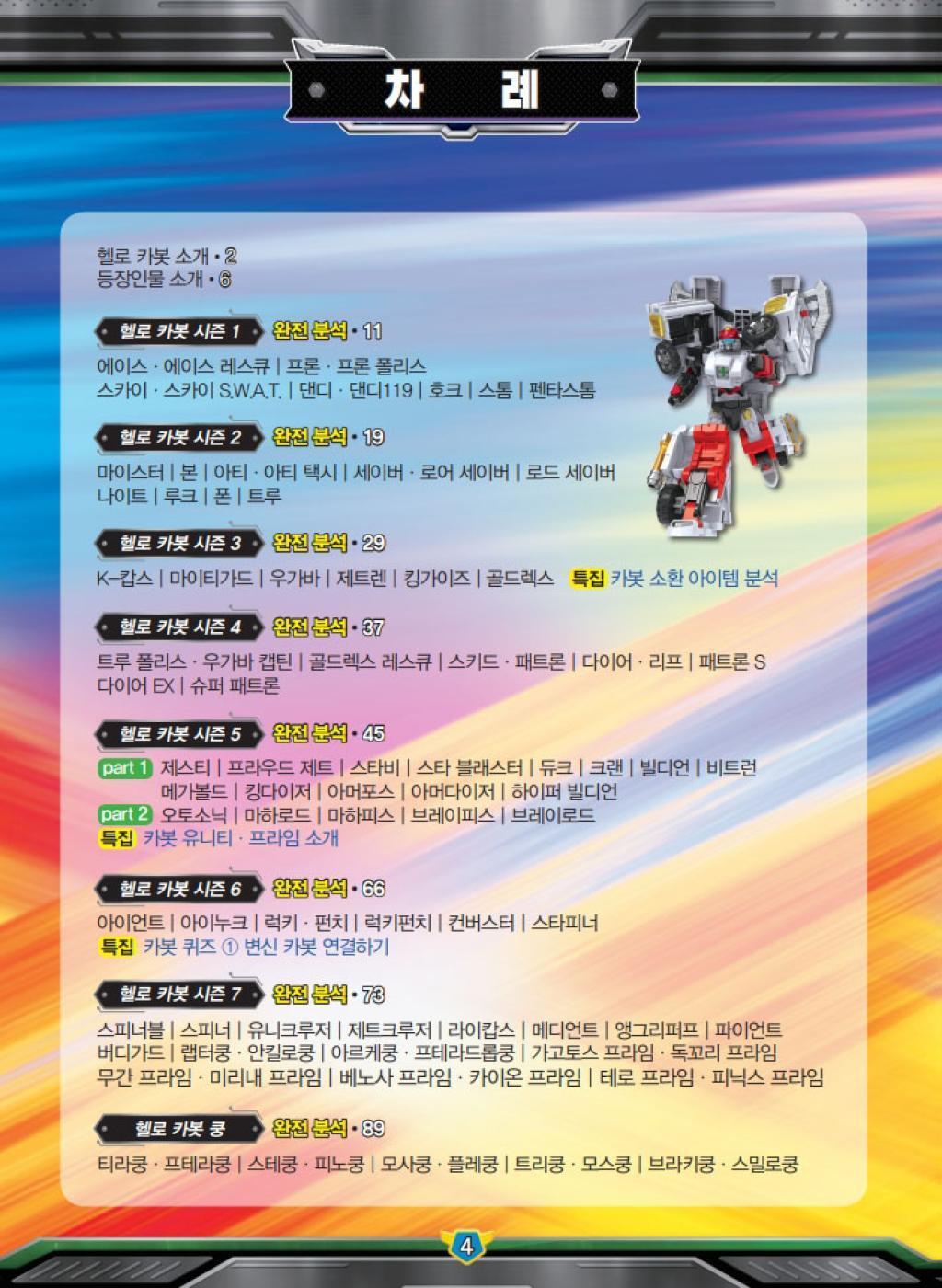 미리보기 | 헬로 카봇 시즌 1~15 올스타 대백과 - 예스24