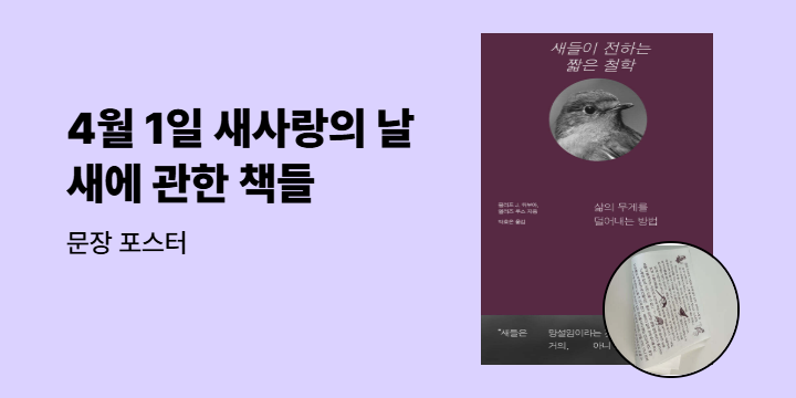 4월 1일 새사랑의 날 새에 관한 책들 모음