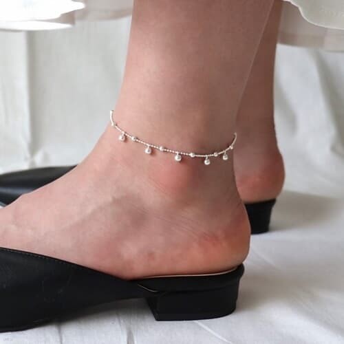 [Silver925] Double ball anklet
