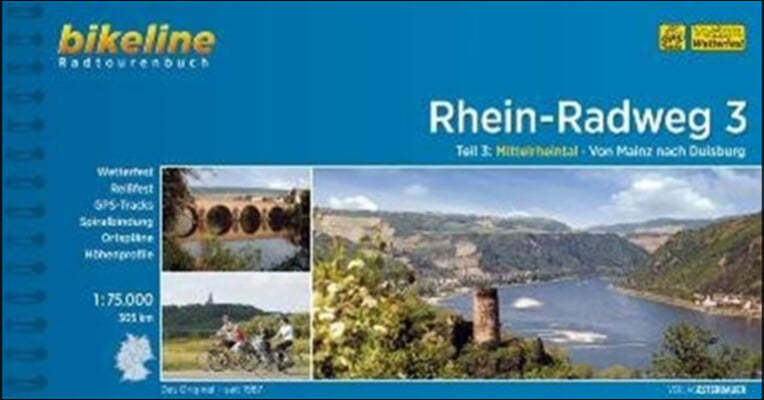 Rhein Radweg 3 Mittelrheintal von Mainz nach Duisburg