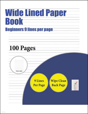 Wide Lined Paper Book (Beginners 9 lines per page)