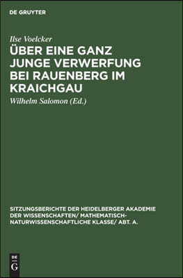 Über Eine Ganz Junge Verwerfung Bei Rauenberg Im Kraichgau