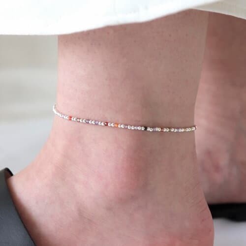 [Silver925] Color stone anklet