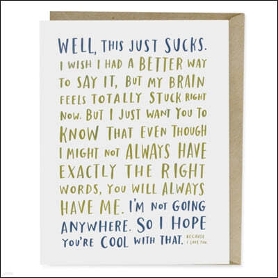 Em & Friends Awkward Sympathy Empathy Card