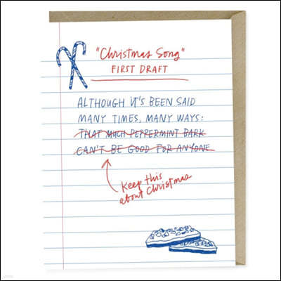 Em & Friends First Draft Lyrics Christmas Song Card