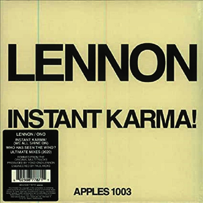 John Lennon & Plastic Ono Band — Instant Karma! (2020 Ultimate Mixes)(7" Single) 앨범 커버