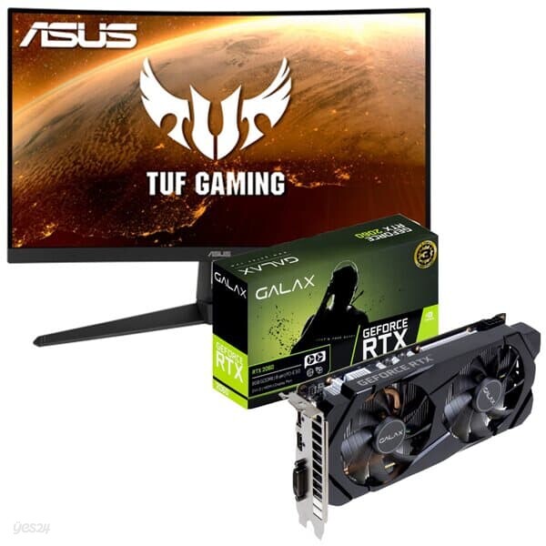 GALAX 지포스 RTX 2060 BLACK D D6 6GB ＋ ASUS TUF Gaming VG328H1B