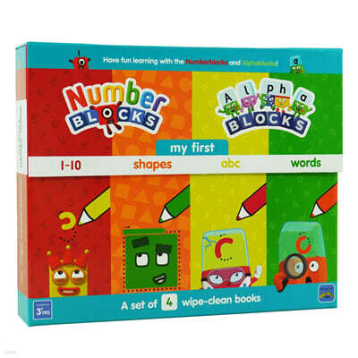 Numberblocks and Alphablocks: My First Numbers and Letters Set (4 wipe-clean books with pens included)